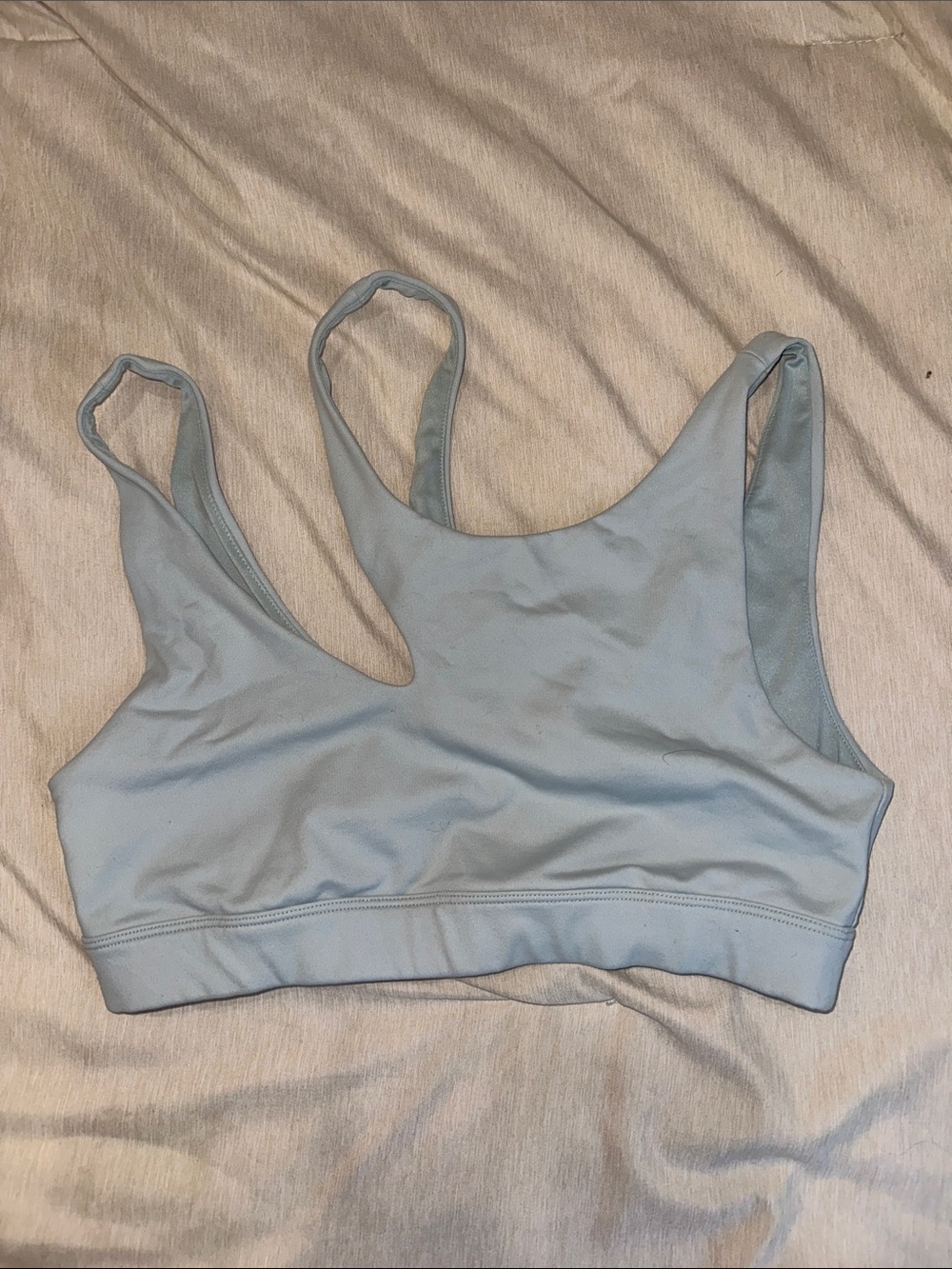 ALO Yoga Powder Blue Scoop-Back Sports Bralette
